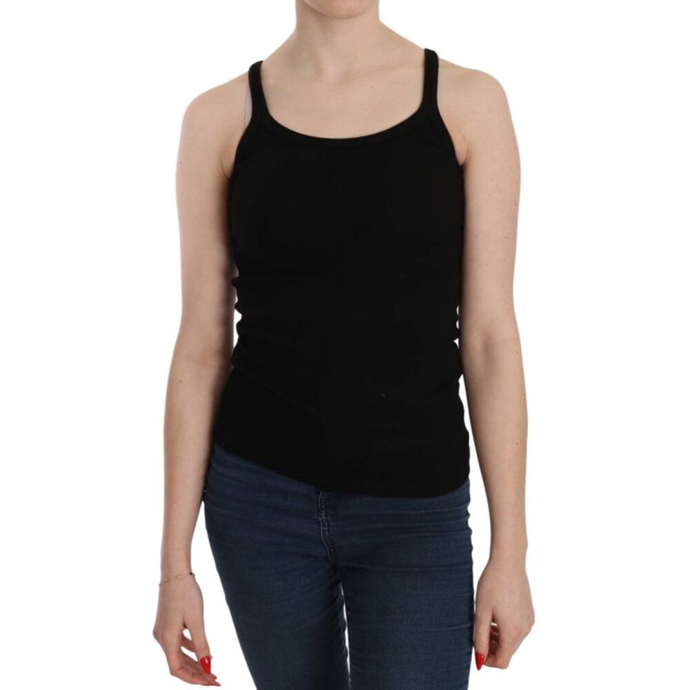 PINK MEMORIES Black Sleeveless Spaghetti Strap Women's Blouse